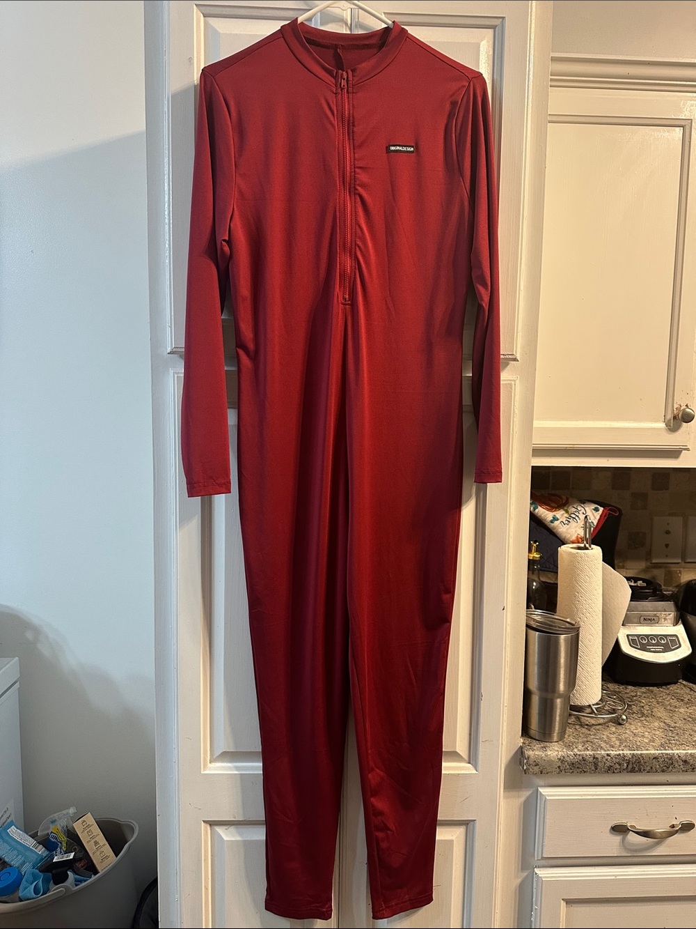 Designers Originals Red Long-Sleeve Jumpsuit Romper